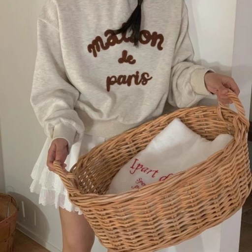 소소온 메종드파리 부클 자수 기모 맨투맨