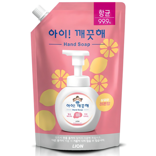 아이깨끗해 항균 폼 핸드솝 레몬향 리필, 600ml, 1개