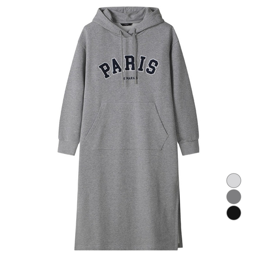 탑텐 여성용 테리 그래픽 후드 롱 원피스 MSE4OO2201