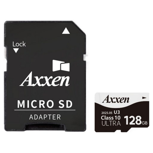 액센 초고속 U3 ULTRA 홈캠 블랙박스 메모리 Micro SD카드  어댑터 세트 MSD53, 1세트, 128GB