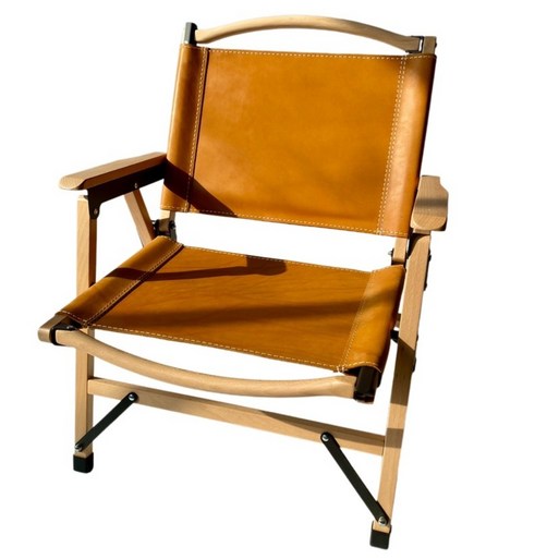 커밋 의자 접이식 탈부착  팔걸이 야외 캠핑 소가죽 오크 감성