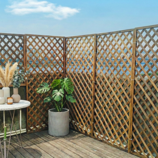 정원 나무울타리 방부목 펜스 가림막 정원꾸미기 인테리어 카페 테라스 옥상 야외 사생활보호