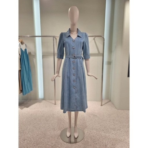백화점 정품 듀엘 원피스 파주점 카라넥 데님 롱 L252PSE431