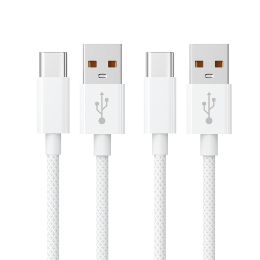 USBC 타입 패브릭 초고속 충전 데이터 케이블, 2개, 화이트, 1m