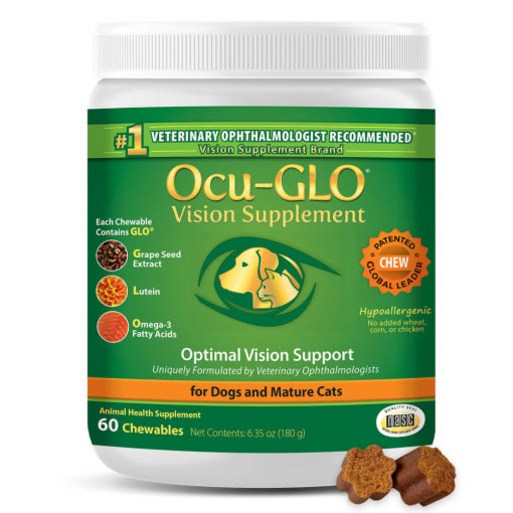 오큐글로 츄 소형견 강아지 고양이 오메가3 루테인 60정