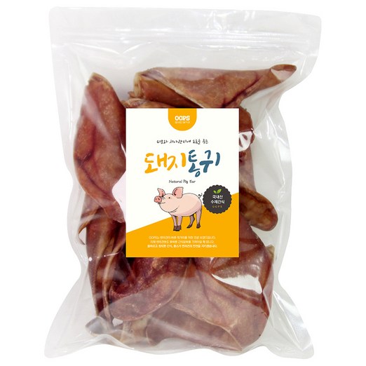 웁스 강아지 국내산 돼지귀 간식