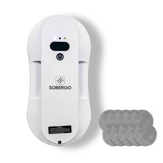 SOBERGO slim 6.2cm 유리창 로봇청소기, 화이트