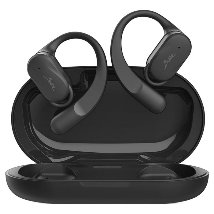 브리츠 슬림핏 오픈형 V5.4 블루투스 이어폰, BZHJ10, 블랙, 16시간, 방수가능, BZHJ10, 블랙