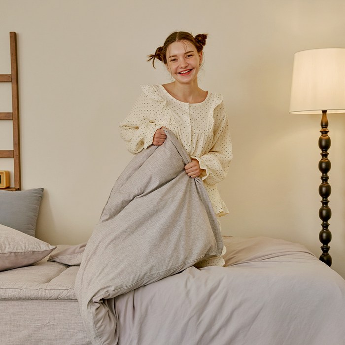 라뽐므 일리크 카치온 이불커버, 소프트그레이