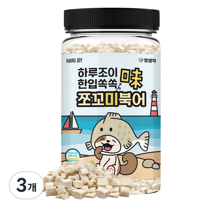 펫생각 하루조이 한입쏙쏙 쪼꼬미북어 트릿, 55g, 3개