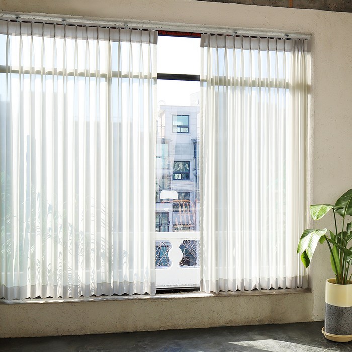 창안애 차르르 쉬폰 나비주름 속지 커튼