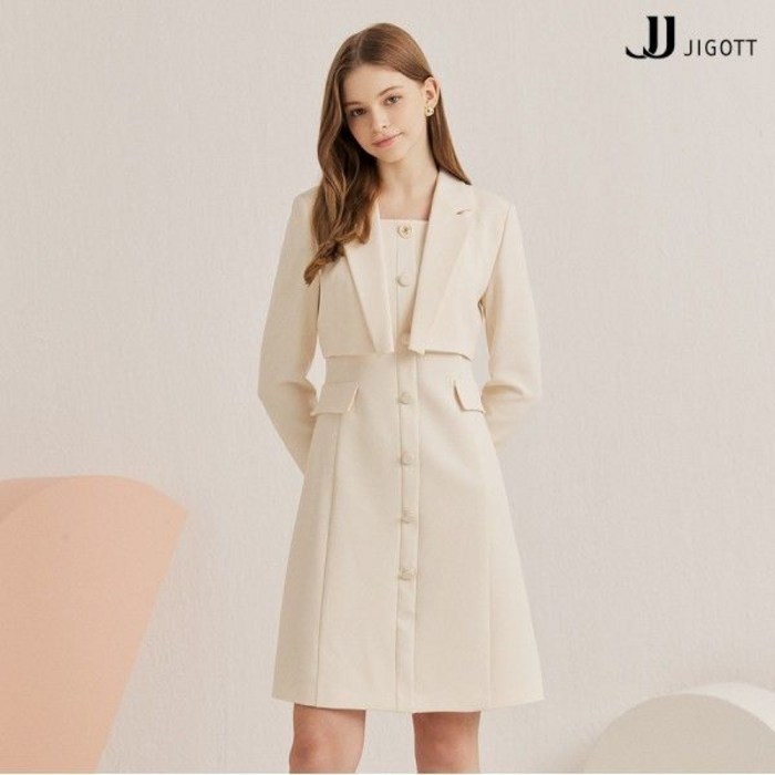 JJ지고트 재킷 디자인 A라인 원피스 GLAA0OP12