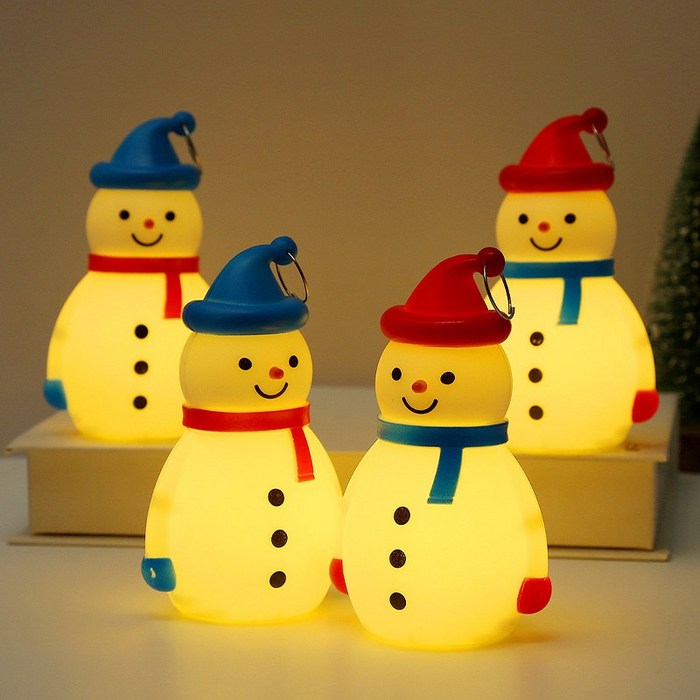 maomaodian 크리스마스 LED 조명 눈사람 세트 인테리어 소품 무드등 4개 SDXR7, 4개