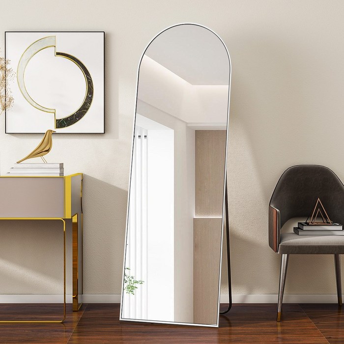 뷰티피크 3in1 스탠드 벽걸이 거치 아치형 전신거울 440 x 1460 mm, 화이트