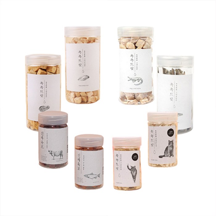 펫프렌즈 촉촉트릿 진짜육포 강아지 고양이 치킨 열빙어 소고기 북어 연어 동결건조 간식 모음