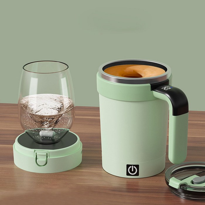 SMABAT 자동 회전 믹서컵 충전식 전동 믹서컵 마그네틱 회전컵 휴대용 믹서기 컵받침 탈부착 가능