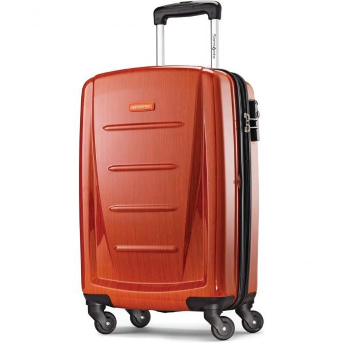 Samsonite 샘소나이트 윈필드2 스피너 바퀴 달린 하드사이드 러기지 오렌지 체크 중 24인치