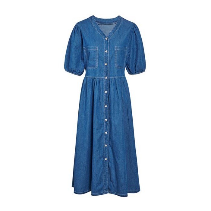 백화점 정품 JJ지고트 원피스 썸머 데님 플레어 롱 GR5N8OP611