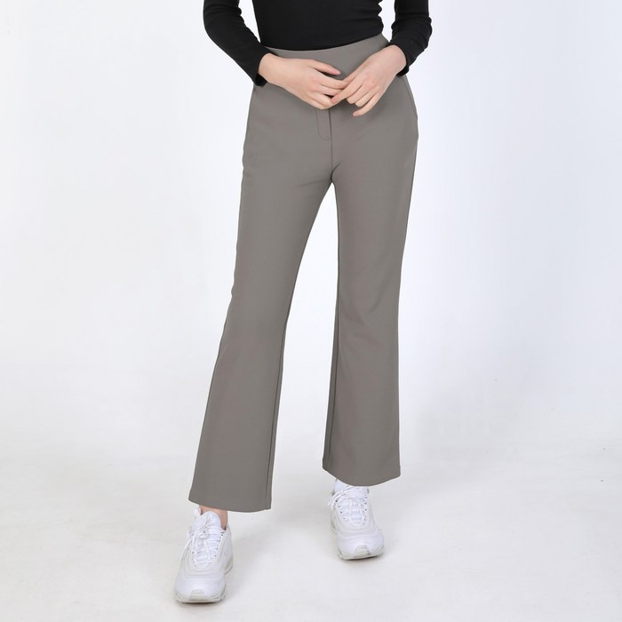 투엘라 여성 기모 세미 부츠컷 팬츠  2가지 기장 숏롱 데일리 스테디 밴딩 바지