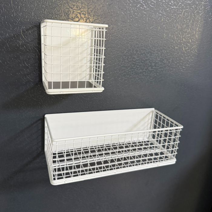 슈랜헤이 냉장고 현관문 중형 소형 자석선반 2종세트, 화이트, 1개