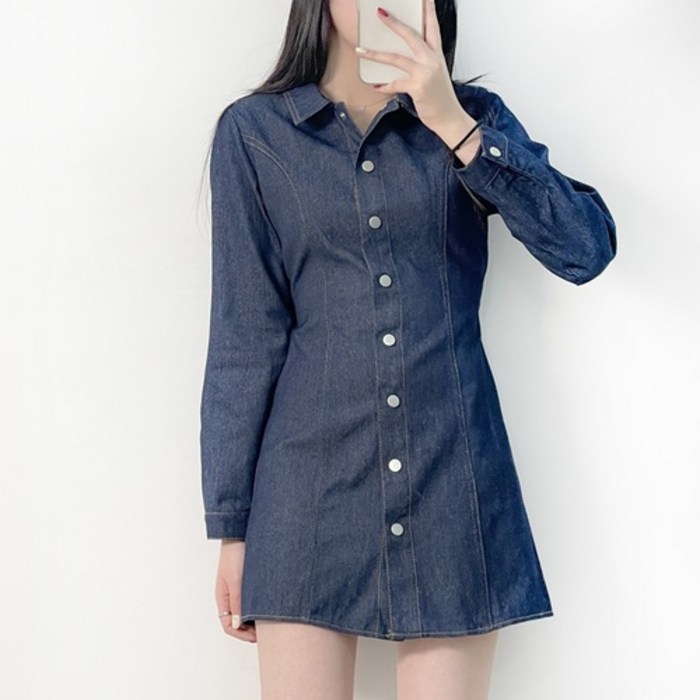 데일리 쥬니 데님 미니 원피스 데일리 쥬니 데님 미니 원피스