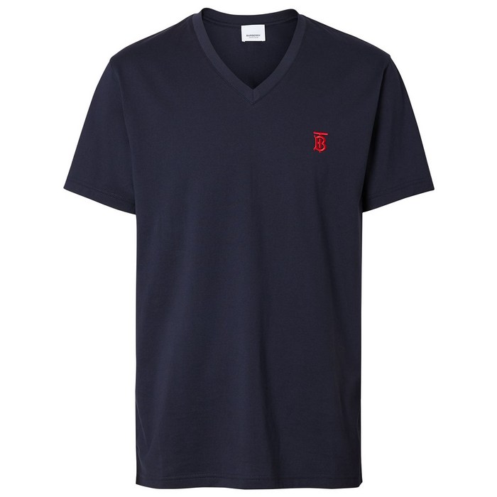 버버리 버버리 모노그램 모티프 V넥 티셔츠