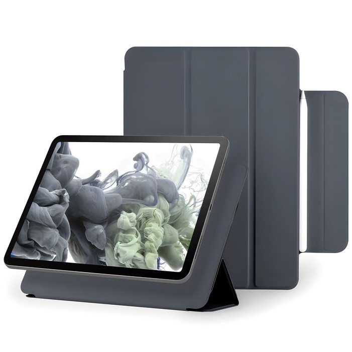 구스페리 마그네틱 폴리오 애플펜슬 커버 아이패드 케이스, 다크그레이, 1개