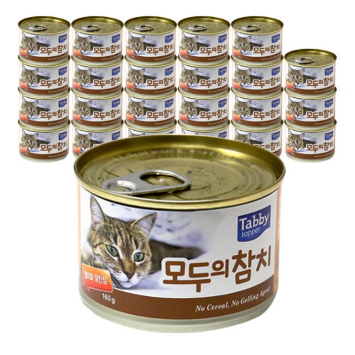 테비 모두의참치 고양이캔 참치 160g, 참치 닭안심 혼합맛, 24개