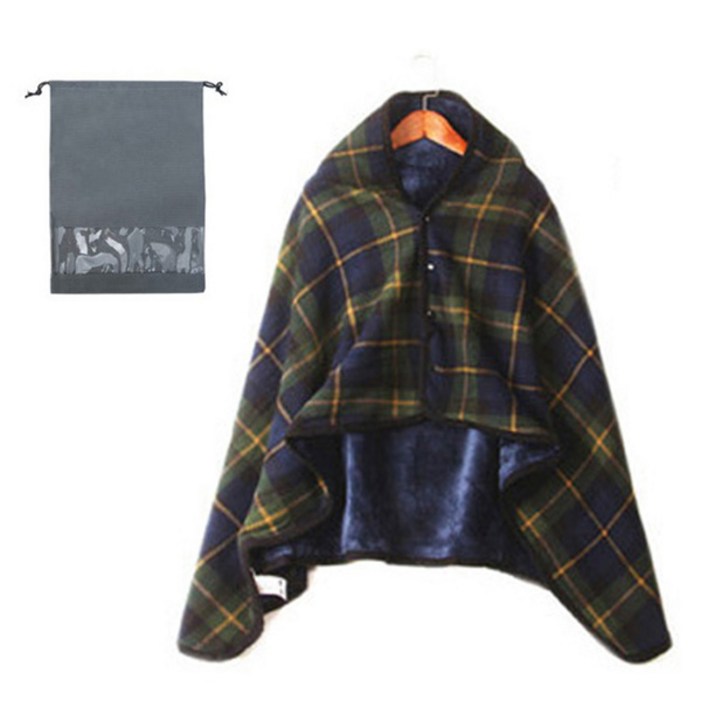 매이템 극세사 망토 똑딱이 무릎담요  파우치