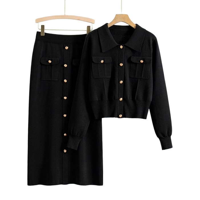 아이엠몽 여성용 로버티 가디건 롱 스커트 투피스 세트