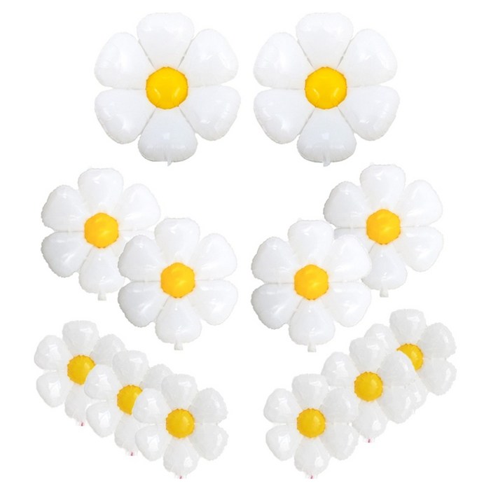 코히모 데이지 꽃 파티 풍선 대형 2p  중형 4p  소형 6p 세트, 1세트, 혼합색상