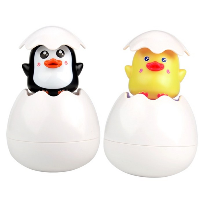 플레이맥스 유아용 에그샤워기 오리  펭귄 세트