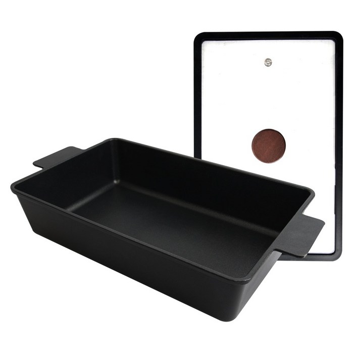 델라고 인덕션 오일마스터 사각전골팬, 1개, 블랙, 39cm