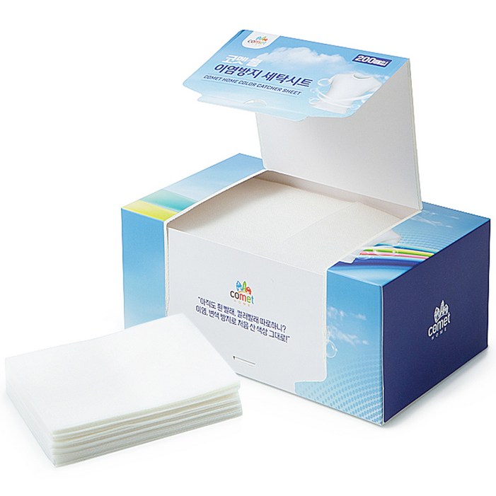 코멧 홈 이염방지 세탁시트 200매, 200개입, 1개