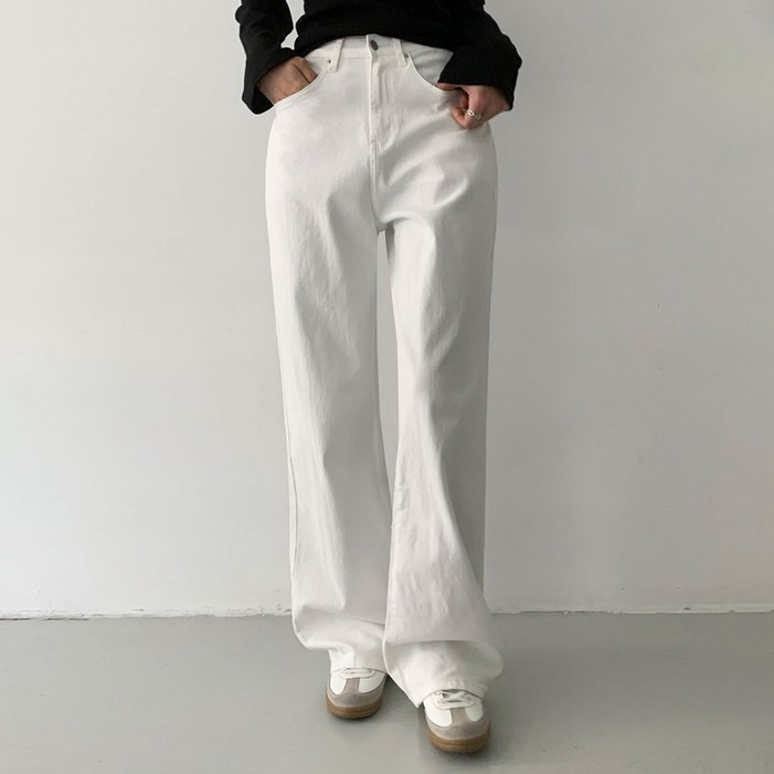 플랜데이 주식회사 여성용 숏 미디움 롱 기장 주디 히든밴딩 스판 베이직 와이드 팬츠