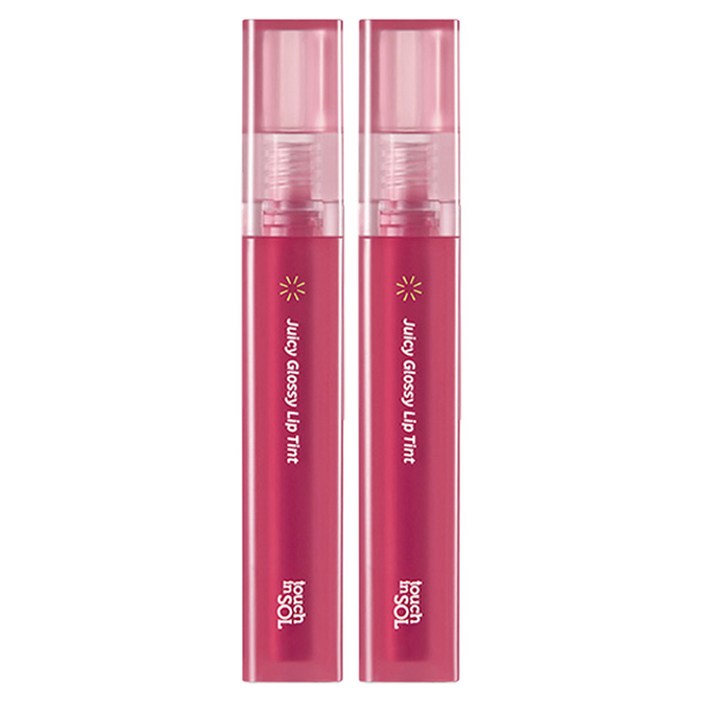 터치인솔 비건어게인 쥬시 글로시 립틴트, 체리 로즈, 2개, 3.9g