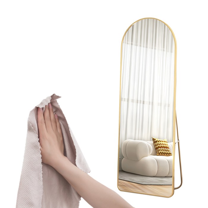 엠디유마켓 프리미엄 2in1 대형 아치형 전신거울  글라스타월 세트