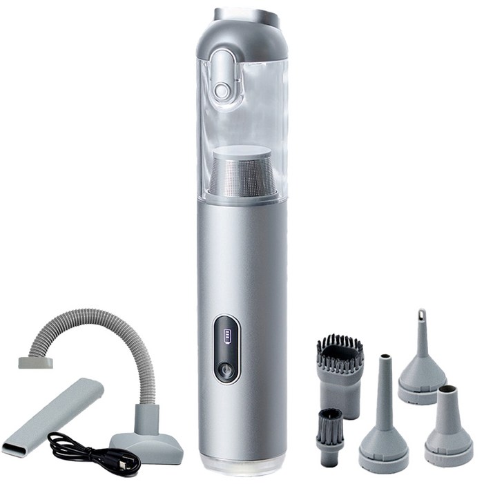 메이튼 차량용 무선 BLDC 진공 핸디형 LED 청소기, MT84060, 실버레이