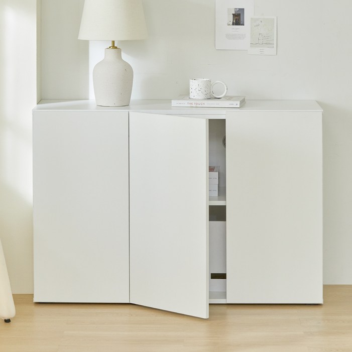 채움가구 리무드 수납장 E0 LPM 18T 800 방문설치, 크림화이트