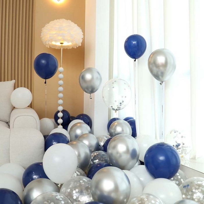 피앤비유니티 풍선 50p 세트 블루