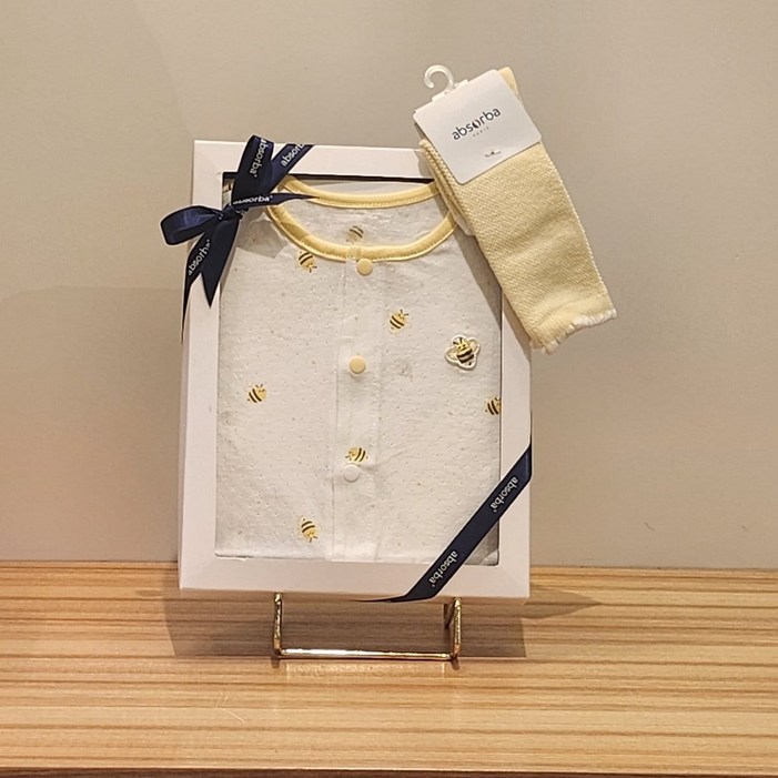 백화점 정품 압소바 신생아 순면 사계절 배냇 슈트 출산2종 선물세트