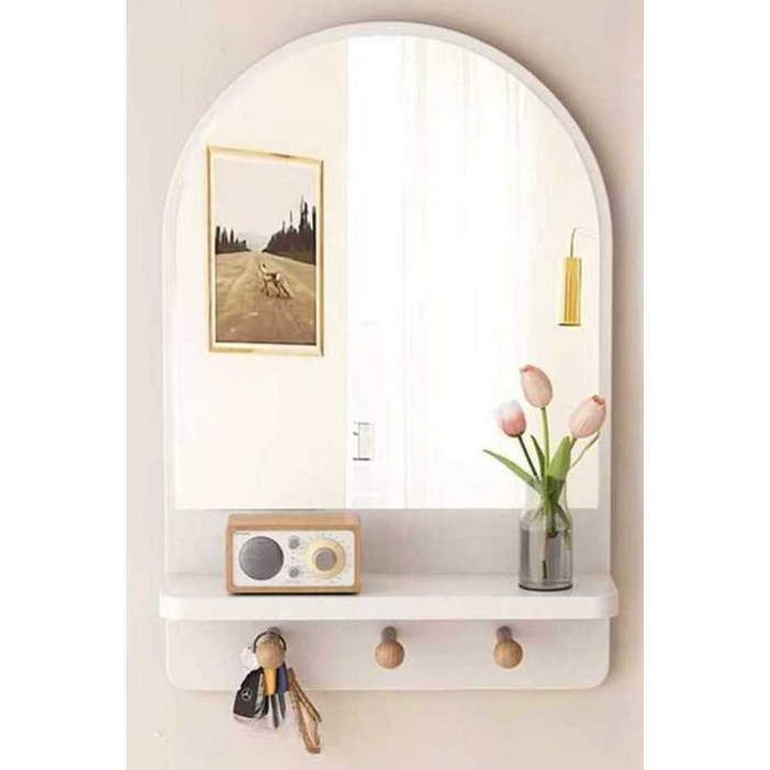 벽선반 화장대 벽걸이 선반 거울 벽거울 현관 화이트