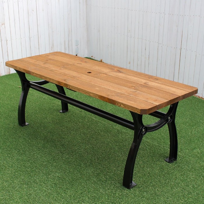 숲에온 튼튼한 원목 야외 철제테이블 야외테이블 실내테이블 야외철제테이블