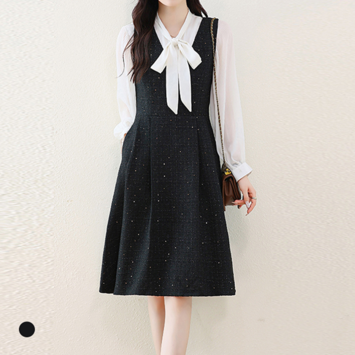 클라셰 샤인트위드뷔스티에원피스 B5S0389