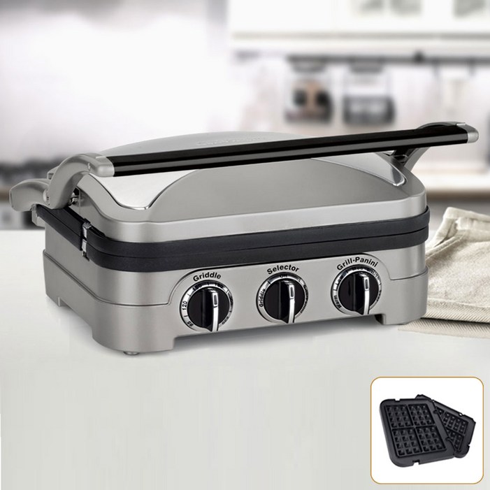 GR4NS와플팬  쿠진아트 멀티 양면그릴바비큐 그릴멀티 그릴캠핑 그릴가정용 그릴그릴팬미니 그릴그릴 추천스테이크멀티쿠커와플타코야끼샌드위치