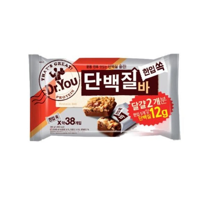 닥터유 단백질바 한입쏙 38P 380g, 1개