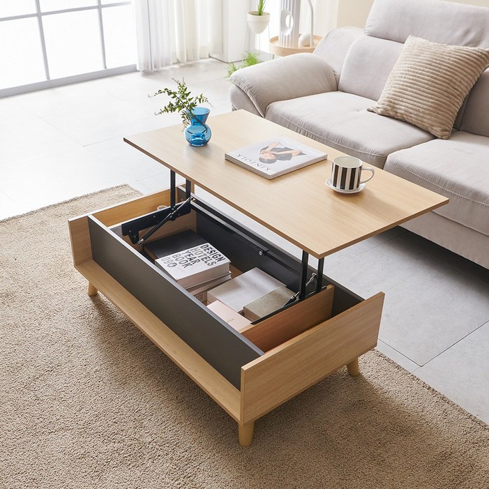 데코라인 라이징 거실 소파 리프트업 테이블 1000