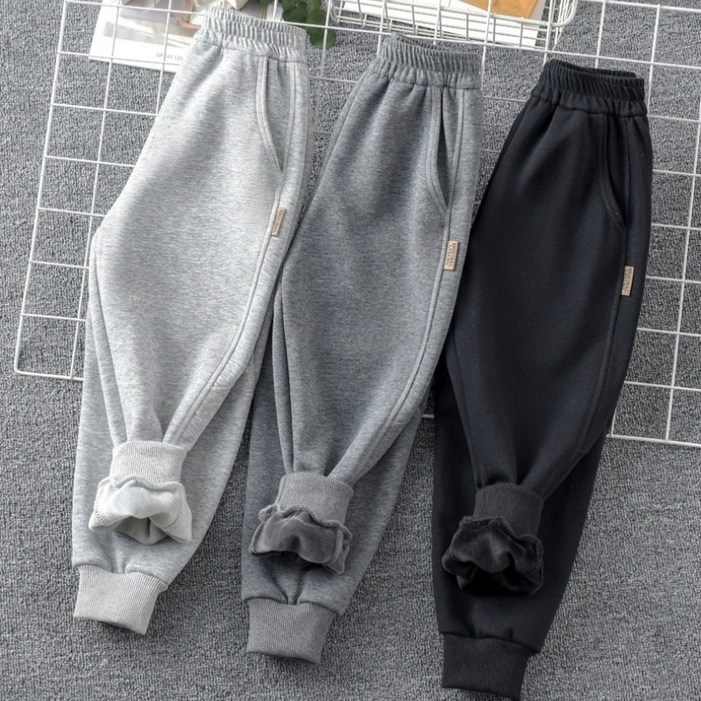 케이유유컴퍼니 키즈 주니어  남여공용 겨울 밍크기모바지 운동복바지