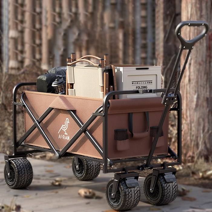 AORAN 캠핑웨건 광폭타이어 전지형 다기능, 1개, 갈색