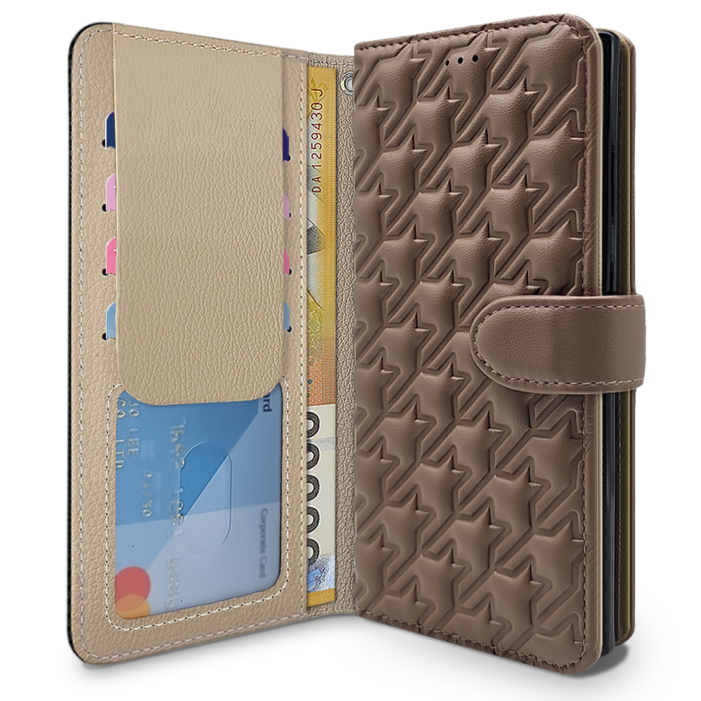 아리움스타 메이폴 퀼팅 가죽 지갑 카드 다이어리 핸드폰 케이스